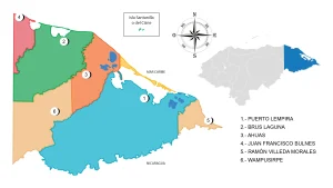 Mapa del Departamento de Gracias a Dios